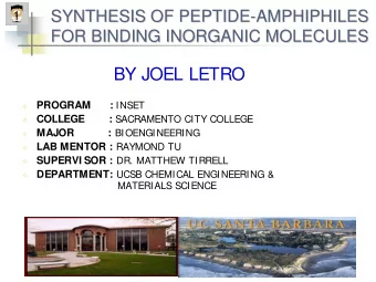 BY JOEL LETRO PROGRAM      : INSET  ! COLLEGE        : SACRAMENTO CITY COLLEGE  ! MAJOR           :