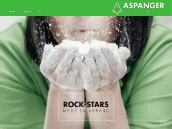 FACTS &amp; FIGURES ON ASPANGER  Founded:  1856  Turnover 2019: 4 Mio.  (2020: appr. 5 Mio