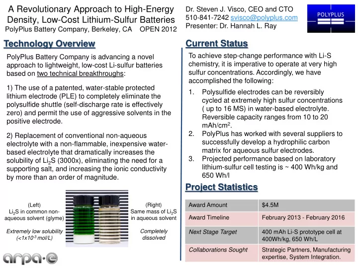 density low cost lithium sulfur batteries