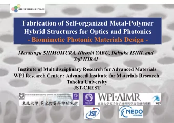 Fabrication of Self-organized Metal-Polymer  Hybrid Structures for Optics and Photonics -