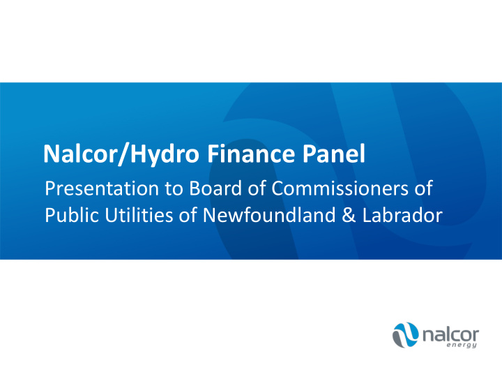 nalcor hydro finance panel