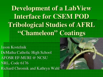 Development of a LabView  Development of a LabView  Interface for CSEM POD  Interface for CSEM POD