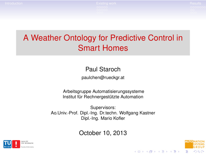 a weather ontology for predictive control in smart homes