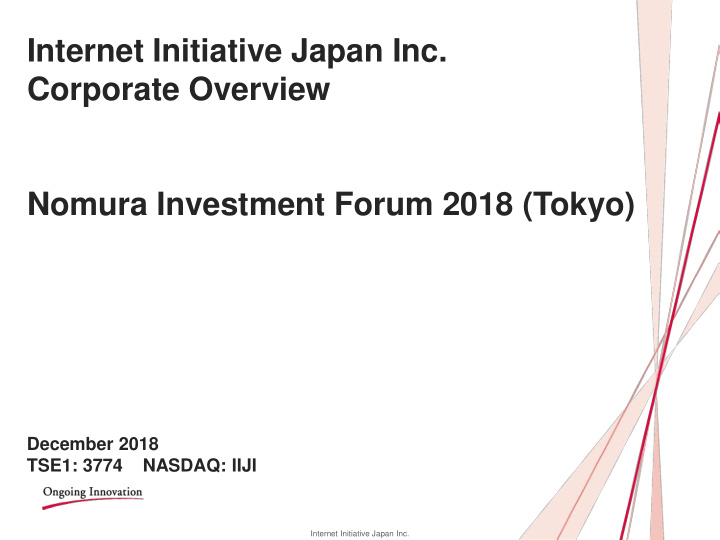 internet initiative japan inc corporate overview nomura