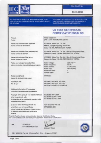 page 2 of 85  Report reference No: 077-203928-000 Test item description ................:  Hot