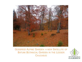 W HY A LPINE G ARDEN ?  t_urushadze@yahoo.com G ODERDZI A LPINE G ARDEN (GAG) L OCATION  ALCP  ALCP