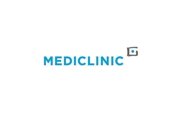 intr in trod oduc uction tion of m of medic ediclinic