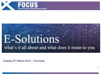 Tuesday 2 27 th th March 20  ch 2012  12  Th  The Ca  Caves  1  Overview of Todays