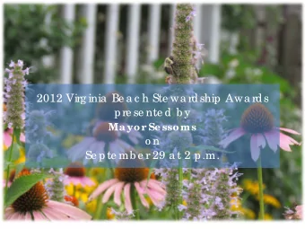 2012 Virg inia  Be a c h Ste wa rdship Awa rds  pre se nte d b y  Ma yor Se ssoms  o n  Se pte mb e