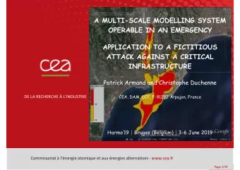 A MULTI-SCALE MODELLING SYSTEM  OPERABLE IN AN EMERGENCY  APPLICATION TO A FICTITIOUS  ATTACK