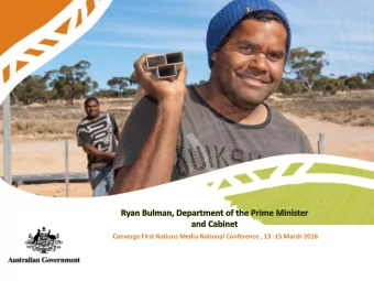 Converge First Nations Media National Conference , 13 -15 March 2018  Australian Government and