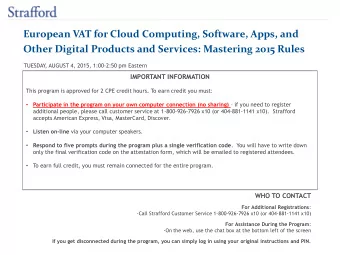 European VAT for Cloud Computing, Software, Apps, and Other Digital Products and Services: