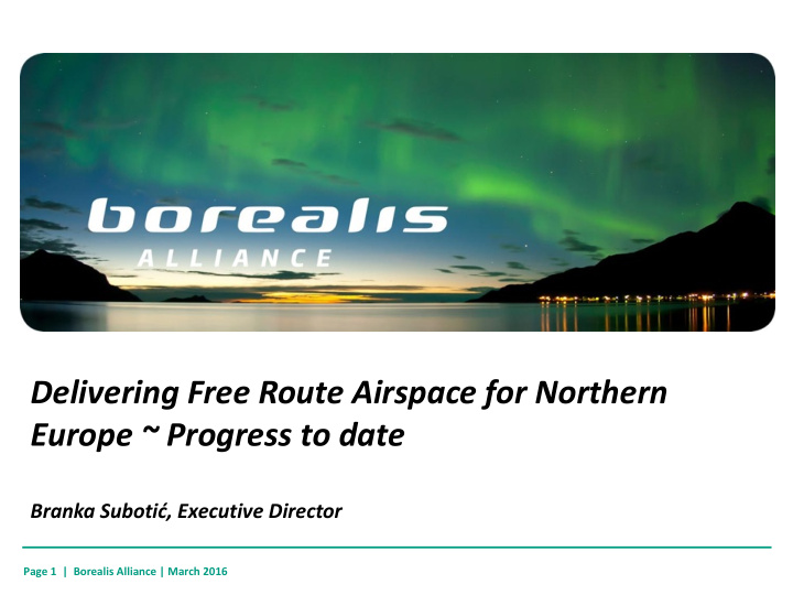 delivering free route airspace for northern europe