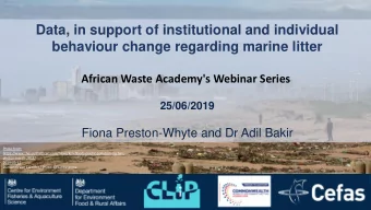 Data, in support of institutional and individual  behaviour change regarding marine litter  African