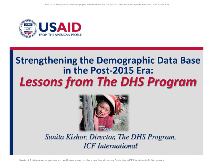 lessons from the dhs program