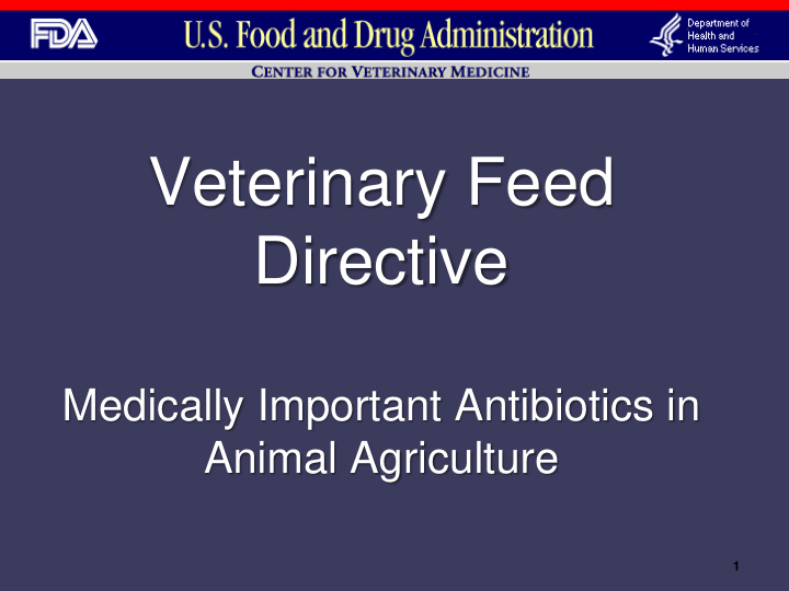 veterinary feed directive