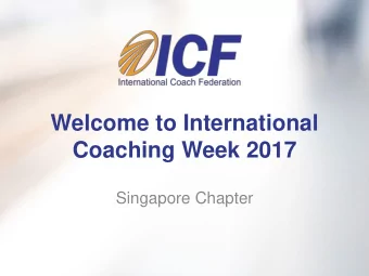 Coaching Week 2017  Singapore Chapter  Research on Trends in  Coaching  Avni Martin  Head of