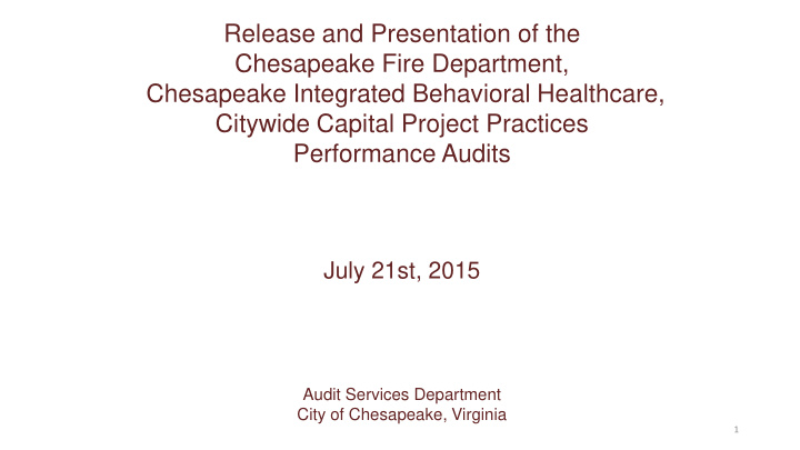 chesapeake integrated behavioral healthcare