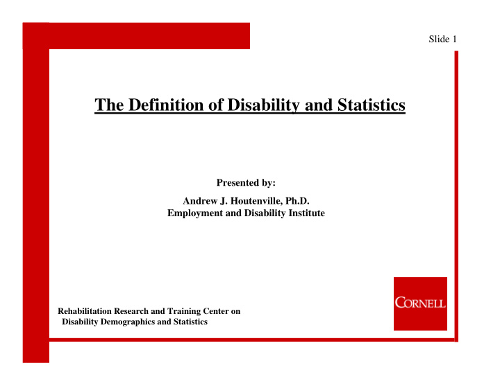 the definition of disability and statistics