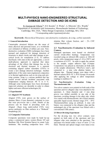 MULTI-PHYSICS NANO-ENGINEERED STRUCTURAL  DAMAGE DETECTION AND DE-ICING R. Guzman de Villoria 1 *,