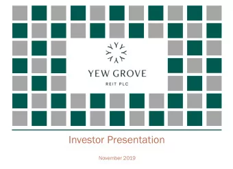 Investor Presentation  November 2019  Disclaimer &amp; Important Notice This information