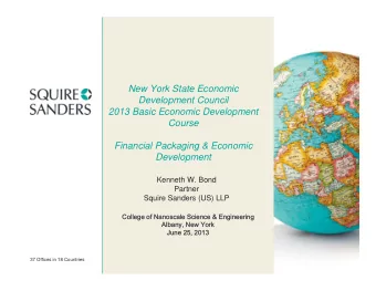 New York State Economic  Development Council  2013 Basic Economic Development  Course  Financial