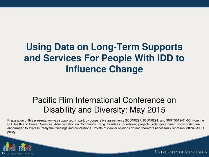 using data on long term supports and services for people