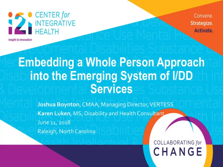 embedding a whole person approach