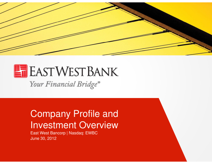 company profile and i investment overview t t o i