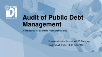 Management  A handbook for Supreme Audit Institutions  Presentation for Annual WGPD Meeting,