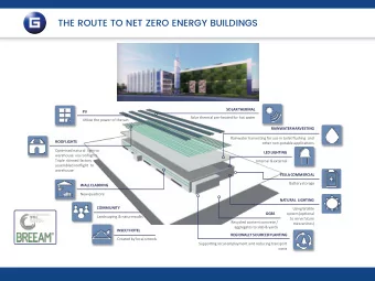 THE ROUTE TO NET ZERO ENERGY BUILDINGS  SOLARTHERMAL  PV S ol ar therma l pre-heated for hot water