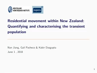 Residential movement within New Zealand:  Quantifying and characterising the transient  population