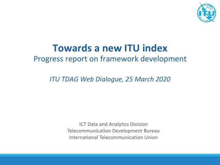 towards a new itu index