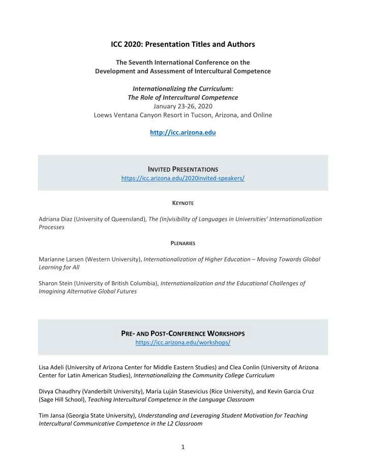 icc 2020 presentation titles and authors