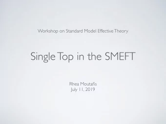 Single Top in the SMEFT  Rhea Moutafis  July 11, 2019  OVERVIEW  Introduction  SMEFT Basics