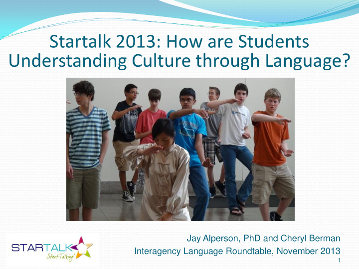 startalk 2013 how are students understanding culture