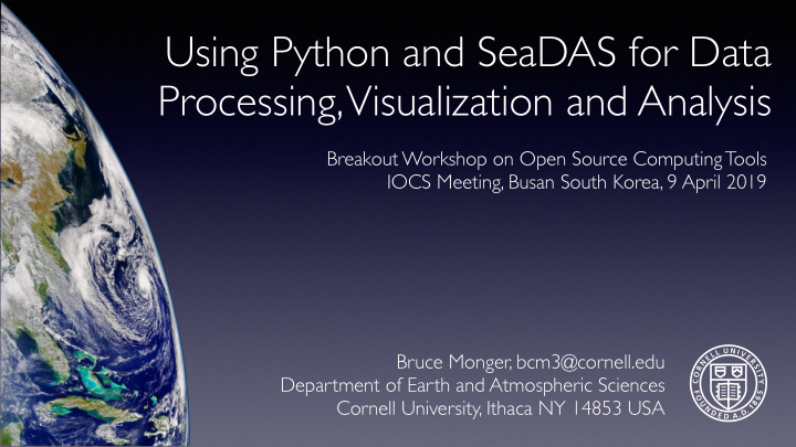 using python and seadas for data processing visualization