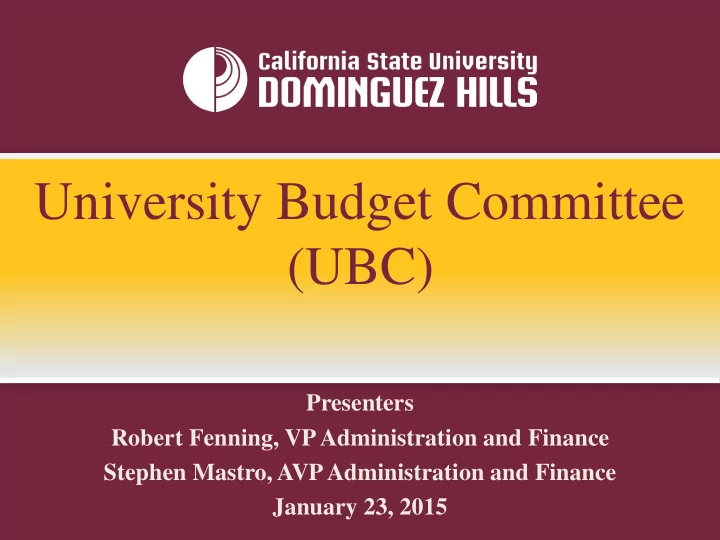university budget committee