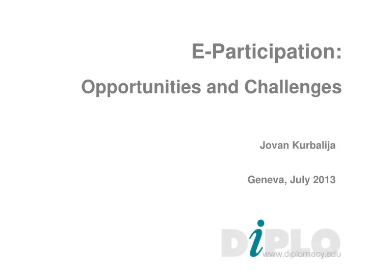 e participation