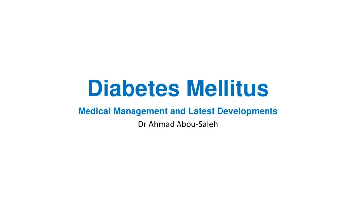 diabetes mellitus