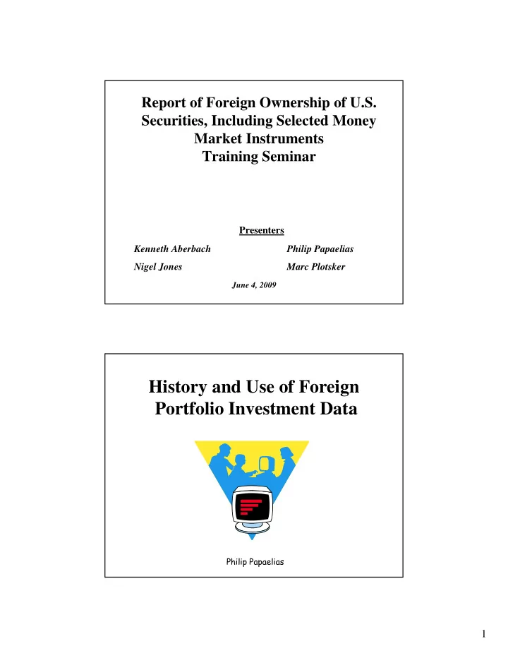 history and use of foreign portfolio investment data