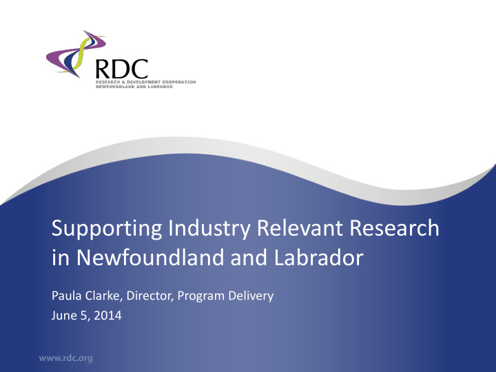 supporting industry relevant research