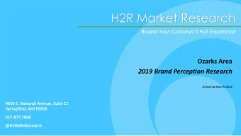 H2R Market Research  Reveal Your Customers Full Experience  Ozarks Area  2019 Brand Perception