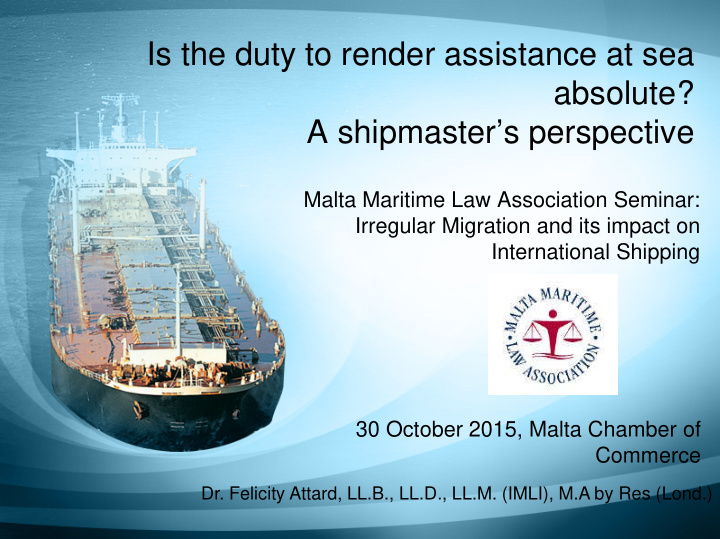 is the duty to render assistance at sea absolute a