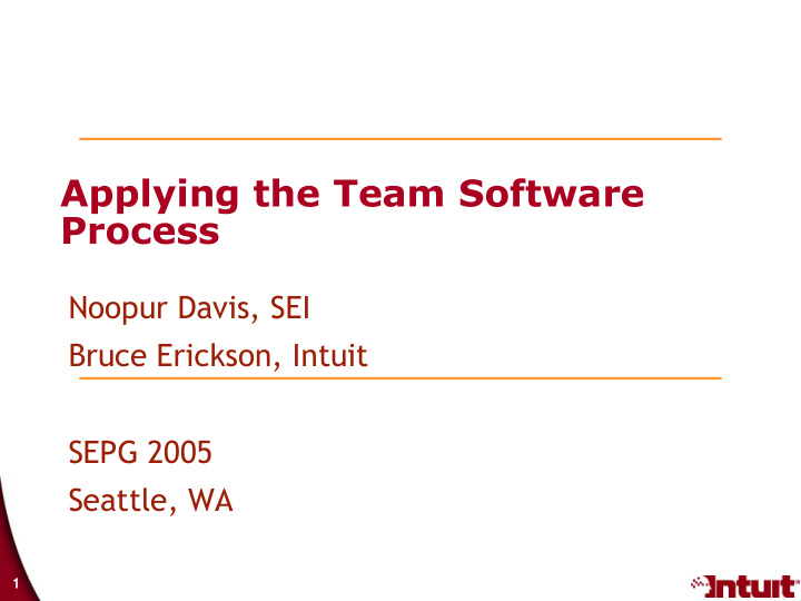 applying the team software process