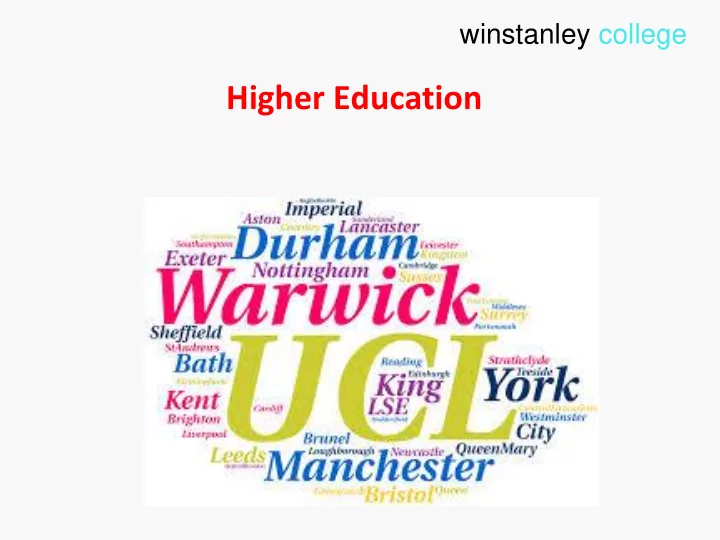 winstanley college why university love of learning and