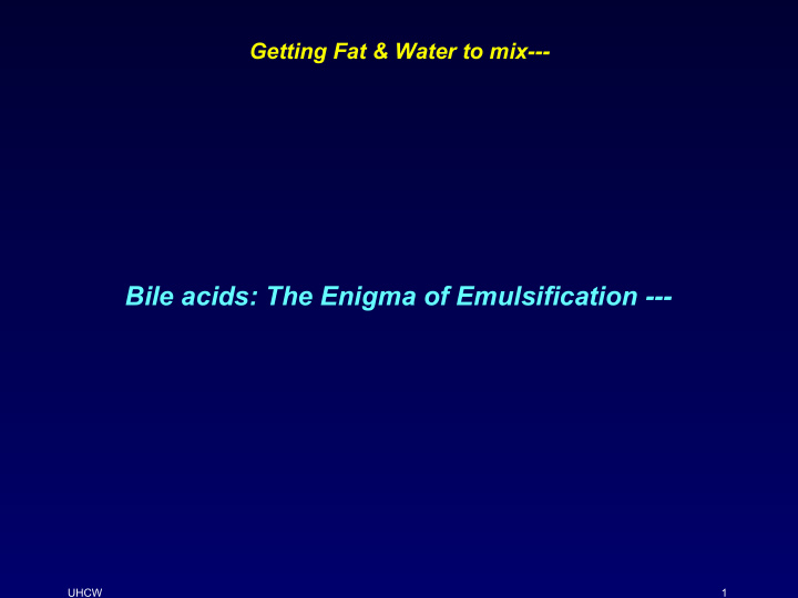 bile acids the enigma of emulsification