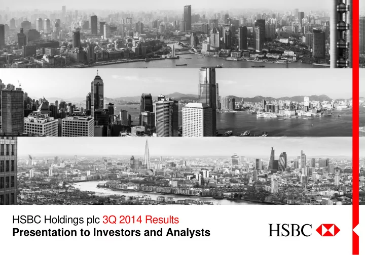 hsbc holdings plc 3q 2014 results presentation to