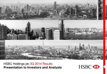 HSBC Holdings plc 3Q 2014 Results  Presentation to Investors and Analysts  Forward-looking