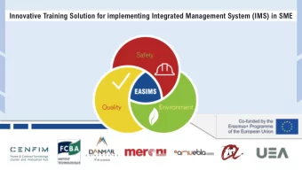 Innovative Training Solution for implementing Integrated Management System (IMS) in SME  Content